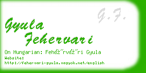 gyula fehervari business card